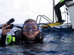 New Diver, My son 's first trip 10 years old, housed Cann... by Steven Whitehead 